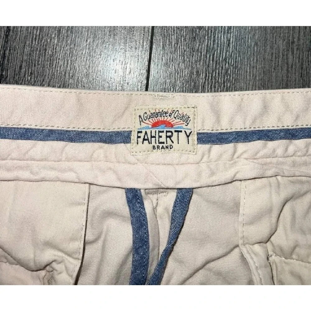 Faherty Reserve Chino Shorts y2K cotton Stone Stone Sz 34 A006585